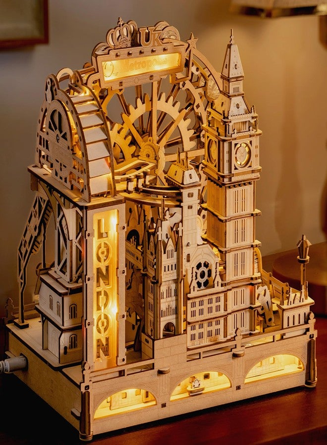 ROKR 3D Wooden Marble Run Puzzle for Adults, London Themed Mechanical Model Building Kits, 431 Pcs DIY Construction Toy, Brain Teaser Gift for Teens & Adults - Image 1